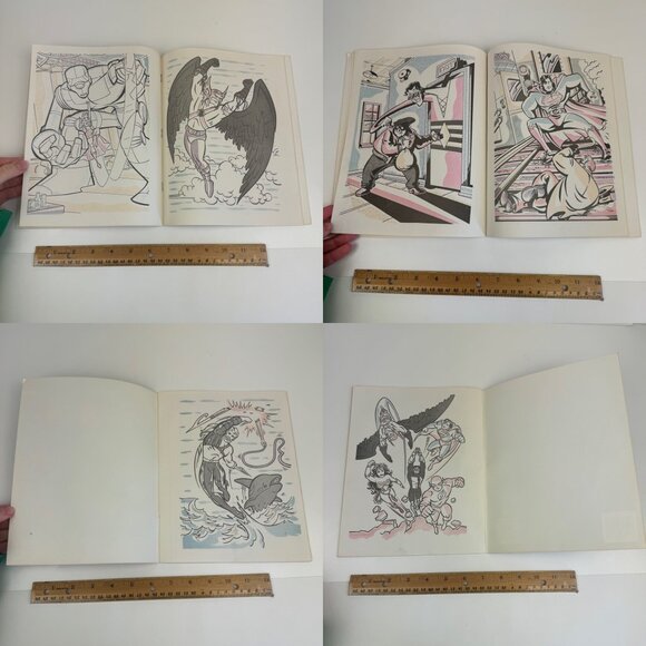 2 Vtg 90s Superman Super Heroes Soft Cover Sticker Book Paint w Water DC Comics - Picture 8 of 13